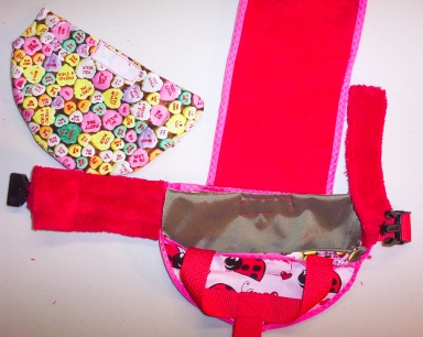 Love Bug Valentine's Day Goose Diaper Holder close Up