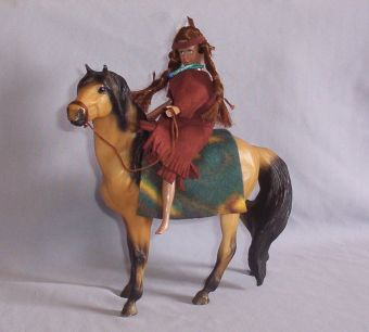 Indian Princess Bareback on Mustang Breyer