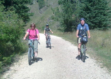 April, Tom & Deron Riding Mickelson Trail 2014-08-30