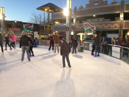 Deron and I "Dancing On Ice" (under the light)