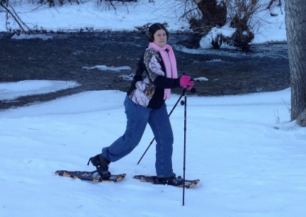 Marna Snowshoeing in Spearfish Park 2015-01-12