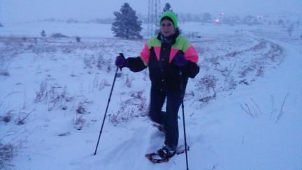 Marna Snowshoeing in Spearfish, SD with Friend 2016-02-02