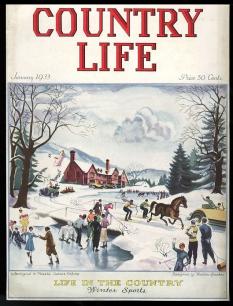 Horse Skijoring 1933 Country Life Magazine Cover 